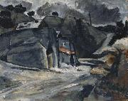 Paul Cezanne Paysage provencal, or Rochers a L'Estaque, or Masures sous la neige oil